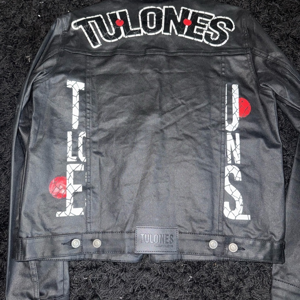 Men's Black Leather Jacket - Picture 2 of 3